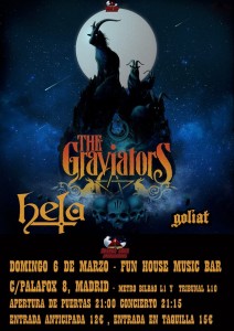 Crónica The Graviators + Hela + Goliat (Sala Fun House Music, Madrid)