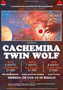 Cachemira, Twin Wolf y The Mothercrow en la presentación de «Red Sun Spacetrip»