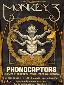 Crónica Monkey3 + Phonocaptors (Wurlitzer Ballroom, Madrid)